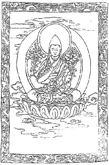 「新教派の開山ジェ・ゾンカーワの像」のキャプション付きの図